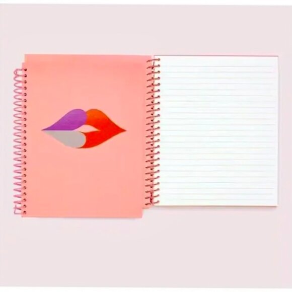 KATE SPADE Set of 2 Spiral Notebooks Flower Bed & Heart Lips NEW in Package - Picture 7 of 8